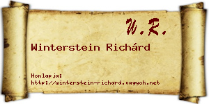 Winterstein Richárd névjegykártya