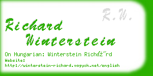 richard winterstein business card